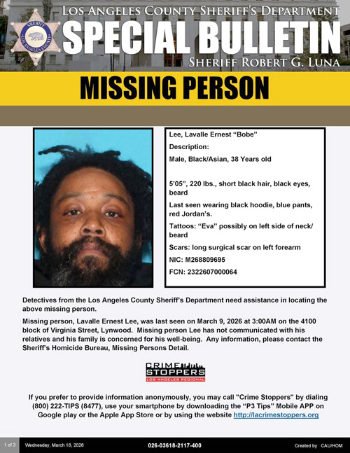 LASD missing Lee Bobe