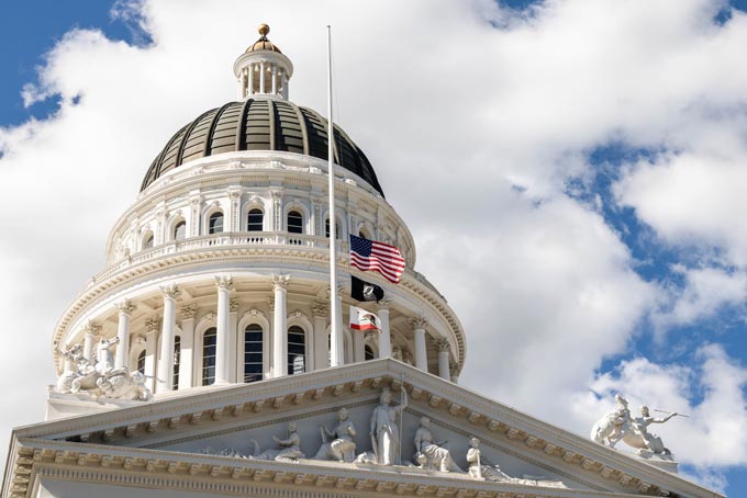 flags newsom half staff