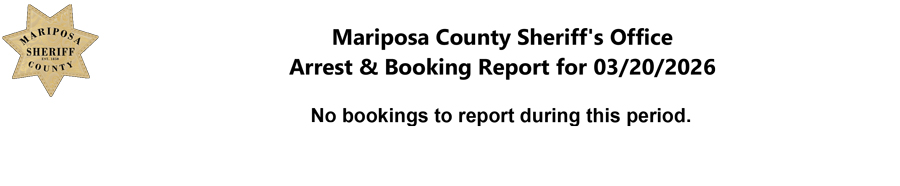 mariposa county booking report for march 20 2026