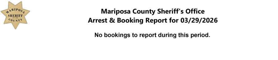 mariposa county booking report for march 29 2026