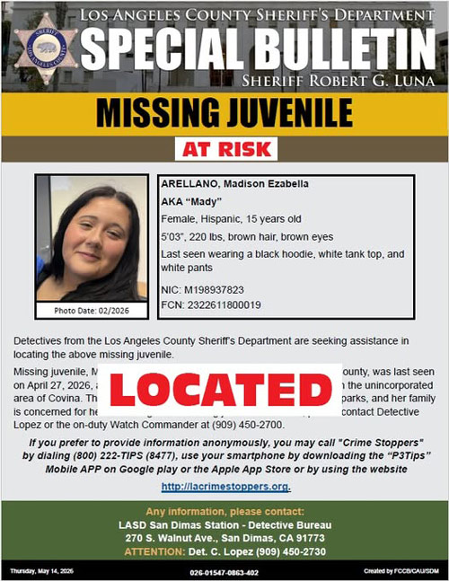 LASD missing Arellano found