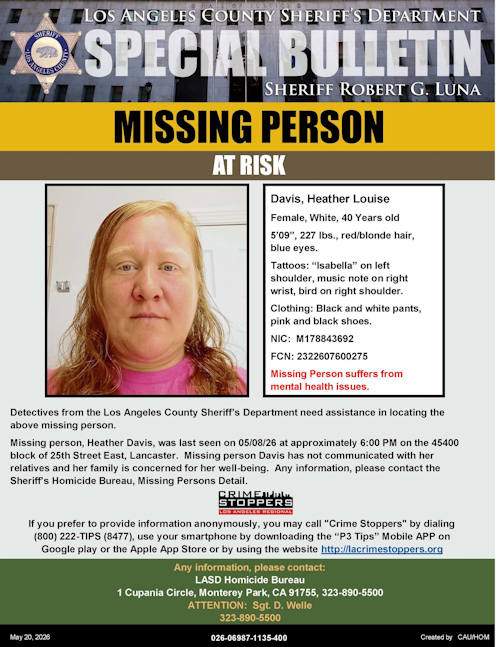LASD missing Davis