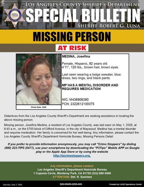 LASD missing Medina