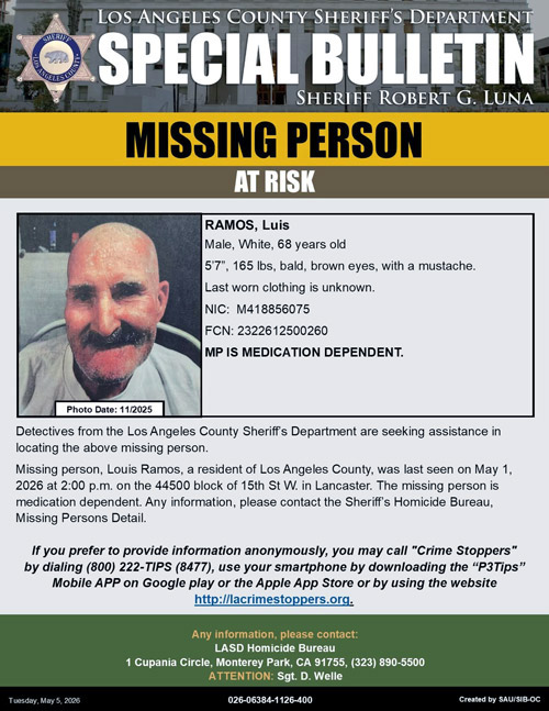 LASD missing Ramos 500