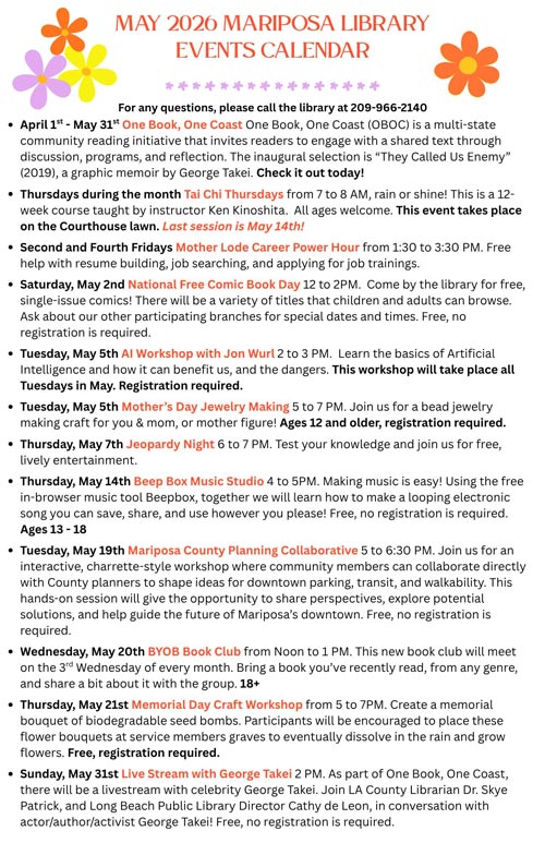 MCL May calendar