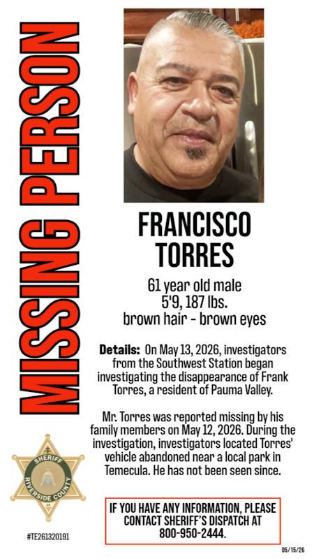 RCSO missing case Torres