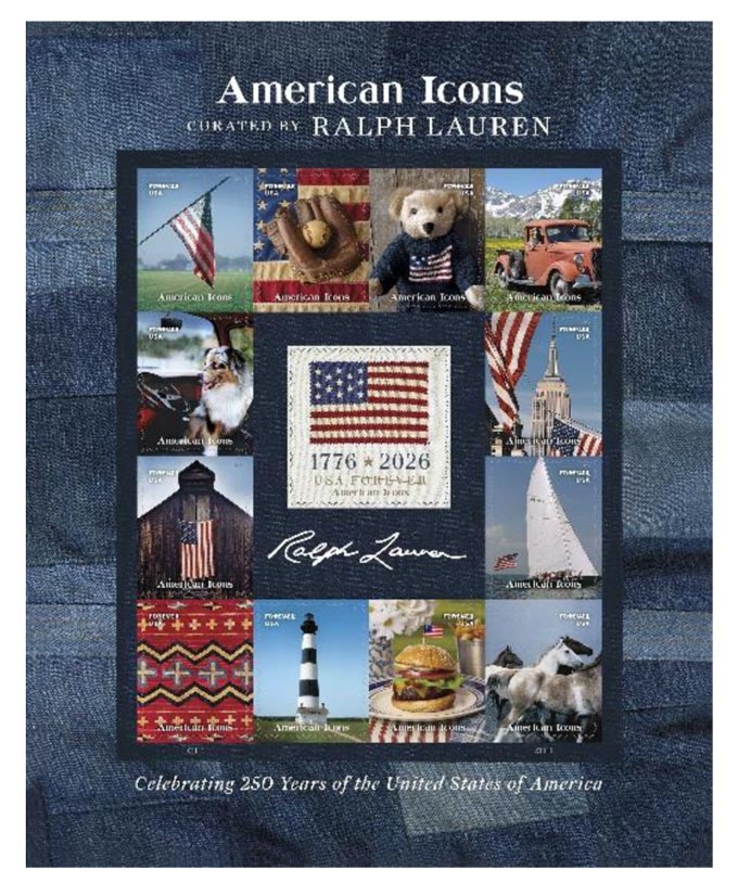 usps517 to honor nations 250th anniversary with american icons stamps curated by ralph lauren 1