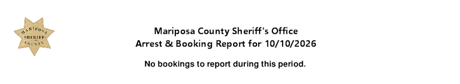 mariposa county booking report