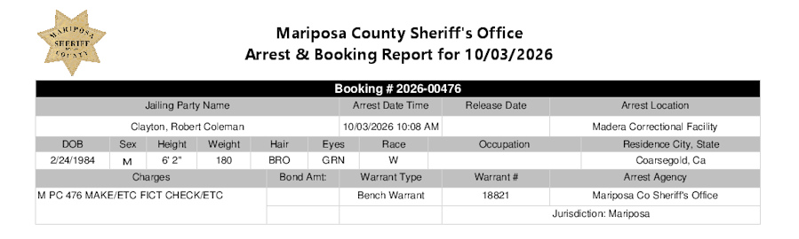 mariposa county sheriff report mariposa county sheriff report