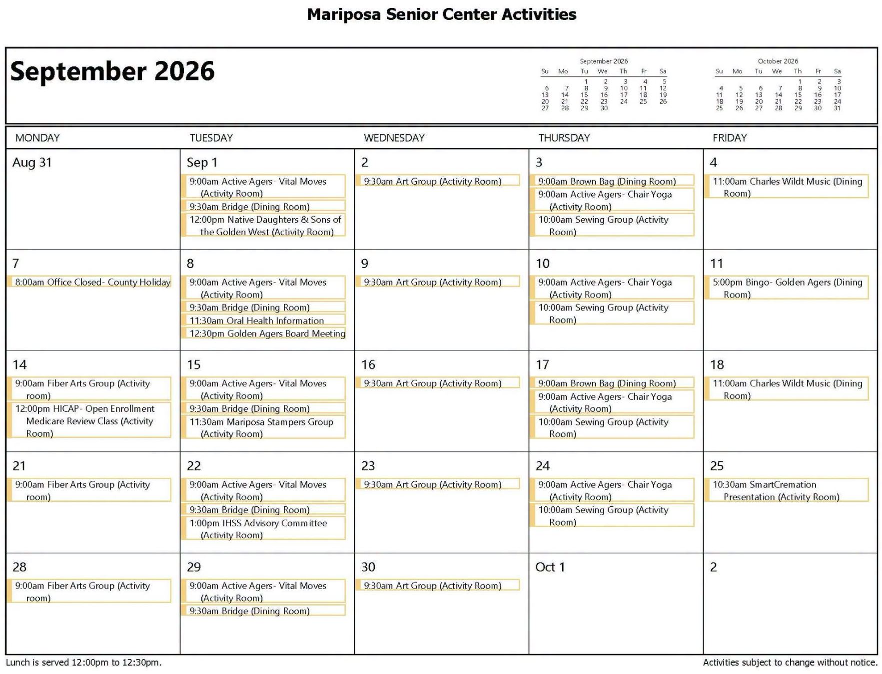 September Calendar