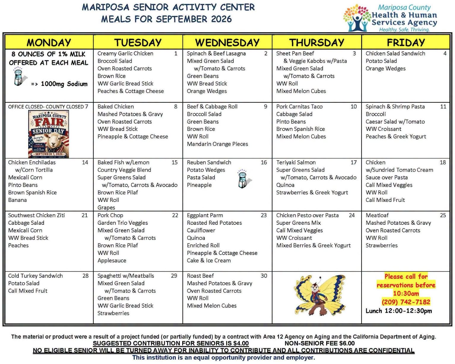 August Menu