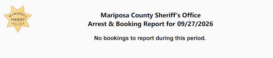 mariposa county booking report