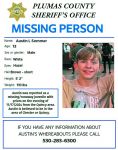 Plumas County Sheriff Seeks Public's Help Locating Missing 13-Year-Old Austin Lee Sommer, Last Seen in Quincy