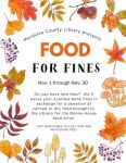 Mariposa County Library to Offer Food for Fines Event Throughout November