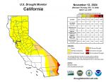 California and National Drought Summary for November 12, 2024, 10 Day Weather Outlook, and California Drought Statistics