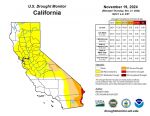 California and National Drought Summary for November 19, 2024, 10 Day Weather Outlook, and California Drought Statistics