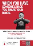 Give the Gift of Life at Mariposa County Community Blood Drive on Thursday, November 7, 2024